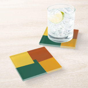 Geometrische moderne Retro-Farben #31 Glasuntersetzer