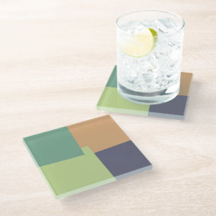 Geometrische moderne Retro-Farben #4 Glasuntersetzer