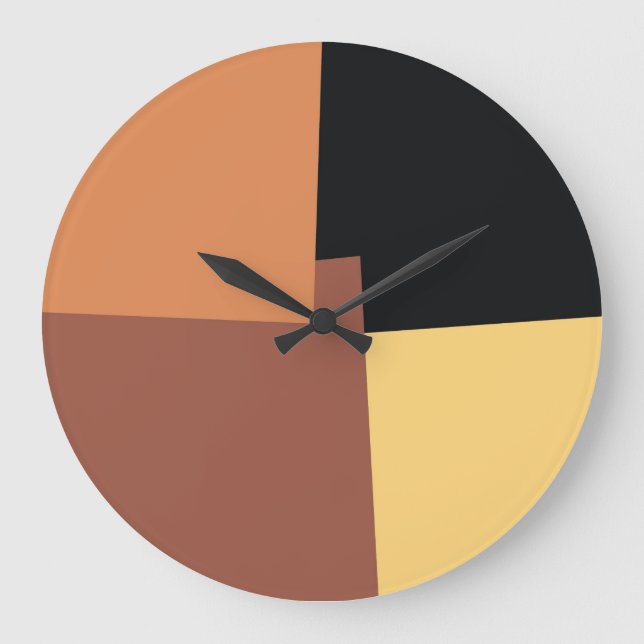 Geometrische moderne Retro-Farben #6 Große Wanduhr (Vorderseite)