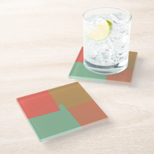 Geometrische moderne Retro-Farben #8 Glasuntersetzer