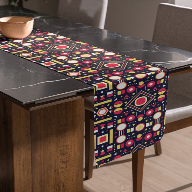 Geometrische Multicolorform Großer Tischläufer (Table runner)