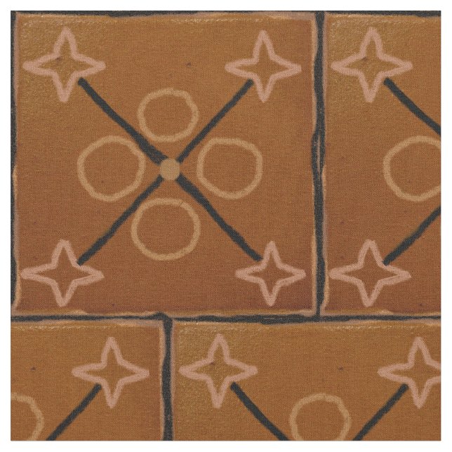 Geometrische Muster-Baumwolle Browns Stoff (Nahaufnahme)