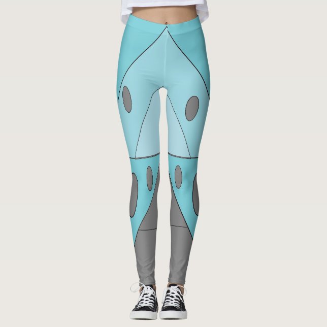 Geometrische Muster Dreiecke Blau Türkis Funny Leggings (Vorderseite)
