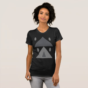 Geometrische Muster Dreiecke Ovalen Schwarz Graues T-Shirt