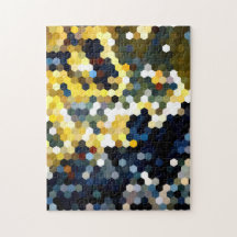 Geometrische Muster | gelbe und blaue Hexagone
