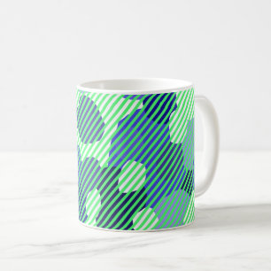Geometrische Muster grüne Schattierungen Kaffeemas Kaffeetasse
