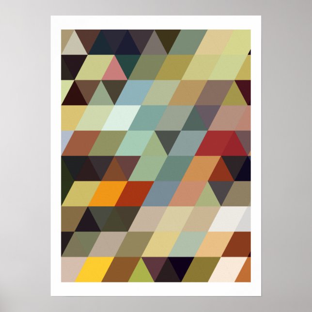 Geometrische Muster | Multicolor-Dreiecke Poster (Vorne)
