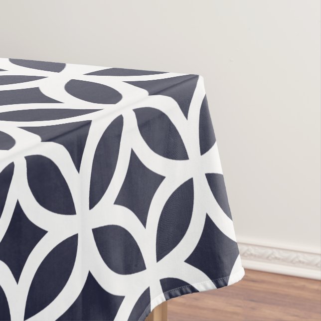 Geometrische Muster-Tischdecke im klassischen Blau Tischdecke (Beispiel)