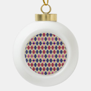 Geometrische Muster: Traditionelle Textile Illustr Keramik Kugel-Ornament