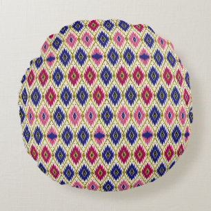 Geometrische Muster: Traditionelle Textile Illustr Rundes Kissen