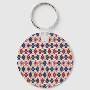 Geometrische Muster: Traditionelle Textile Illustr Schlüsselanhänger
