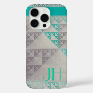 Geometrische Muster und benutzerdefinierte Monogra iPhone 16 Pro Hülle