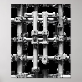 Geometrische Musterkunst: Abstrakte modulare Masch Poster