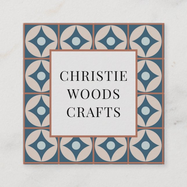 Geometrische Musterquadrat-Visitenkarte Quadratische Visitenkarte (Vorderseite)