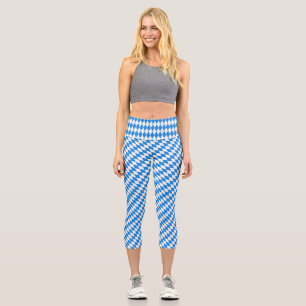 Geometrische nahtlose blaue Kuben Capri Leggings