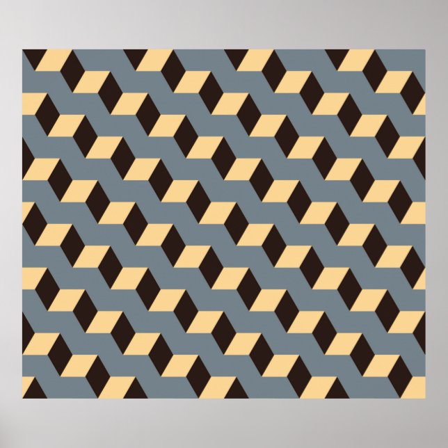geometrische nahtlose Kachel mit kubischer Treppe  Poster (Vorne)