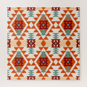 Geometrische Nahtlose Muster im indianischen Stil Puzzle