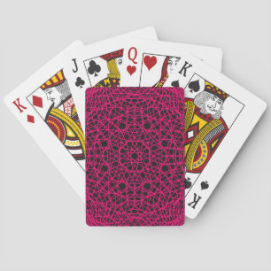 Geometrische Neon Pink Playing Cards - Anpassbar Spielkarten