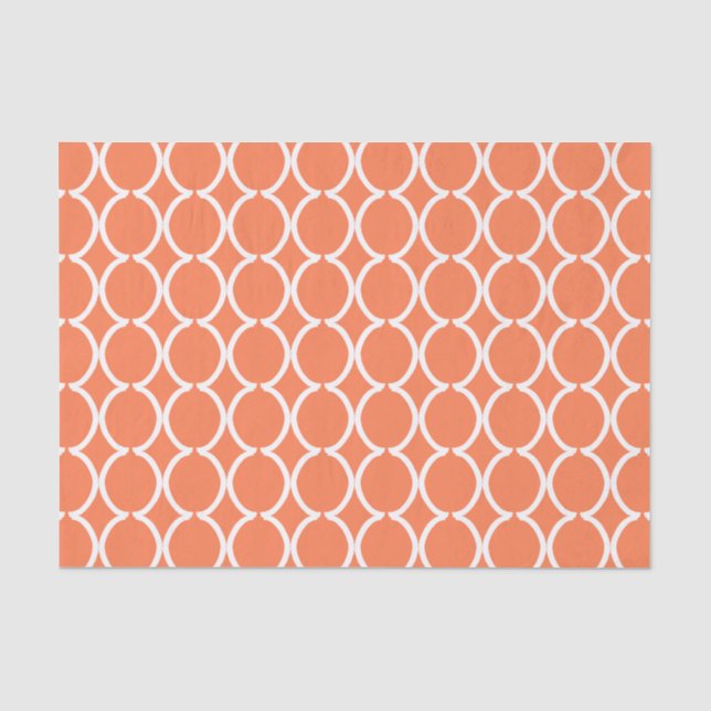 Geometrische Ogee-Gitter-Koralle Seidenpapier (Vorderseite)