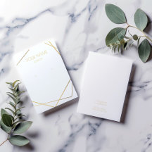 Geometrische Ohrring-Karte in Weiß und Gold