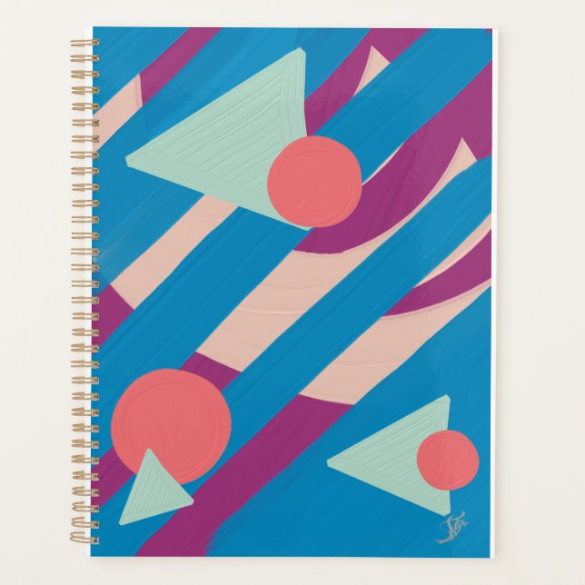 Geometrische Ölformen Vintage Palette Planer (Vorderseite)