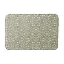 Geometrische Oliven-Blumen-Gitter Badematte