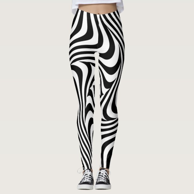 geometrische optische Illusion Leggings (Vorderseite)