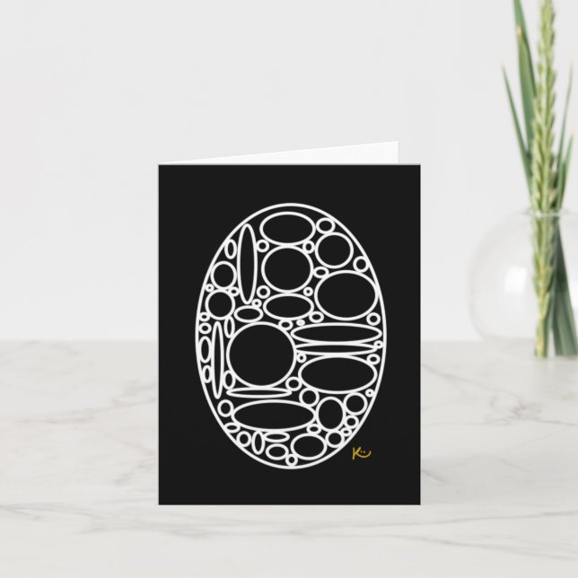 Geometrische Oval-Mitteilungskarten Karte (Vorderseite)