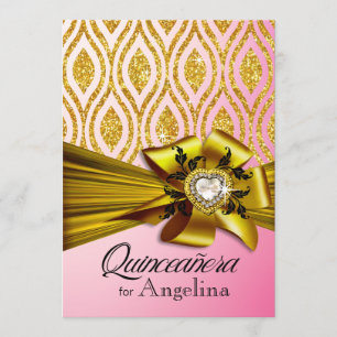Geometrische Ovalen für Glitzer aus Quinceanera Einladung