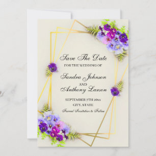 Geometrische Pansy Save the Date