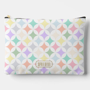 Geometrische Pastelkreise und Diamantmuster Zubehörtasche