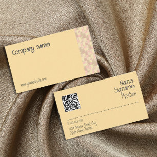 Geometrische Pastell-Beige-QR-Visitenkarte Visitenkarte