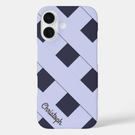 Geometrische, pastellfarbene Linien mit Namen iPhone 16 Hülle
