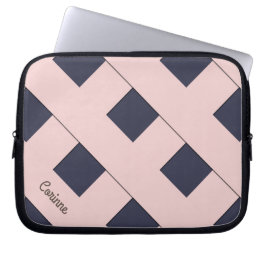 Geometrische, pastellfarbene Linien mit Namen Laptopschutzhülle