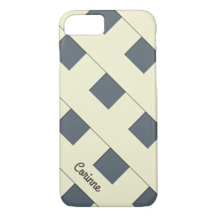 Geometrische, pastellgelbe Linien mit Namen Case-Mate iPhone Hülle