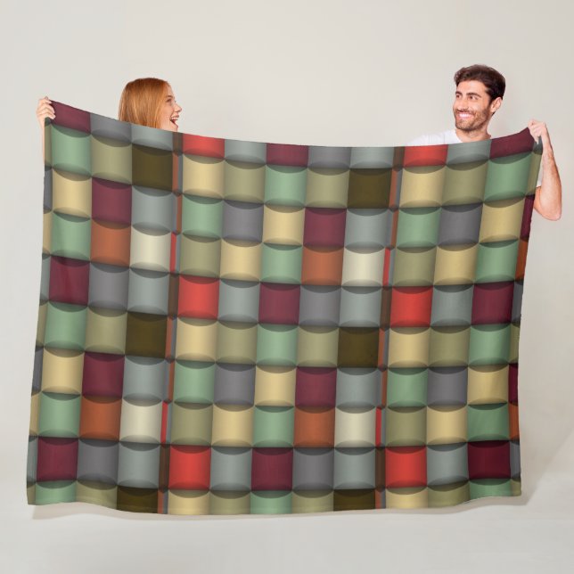 Geometrische Patchwork-Plüschdecke Fleecedecke (Beispiel)