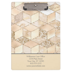 Geometrische personalisierte Beige Creme Neutral C Klemmbrett