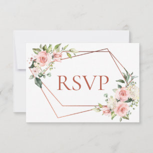 Geometrische Pfirsichpfirsichpfirsichblüte Kein Me RSVP Karte