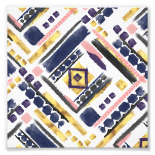 geometrische Pinselstriche aus Stamm und Gold Fotodruck