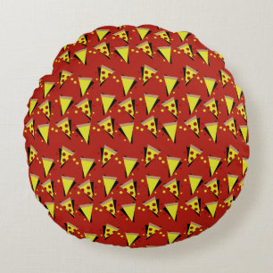 Geometrische Pizza Pepperoni Italian Slice Rundes Kissen