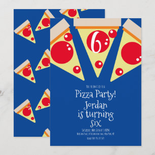 Geometrische Pizzastücke Party Toppings Geburtstag Einladung