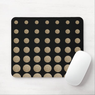 geometrische Pollka-Punkte aus schwarzem Glitzer Mousepad