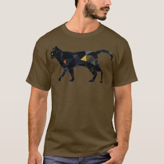 Geometrische Polygonale Dreiecke Muster Katzengesc T-Shirt
