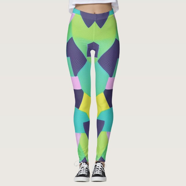 Geometrische Pop Leggings (Vorderseite)