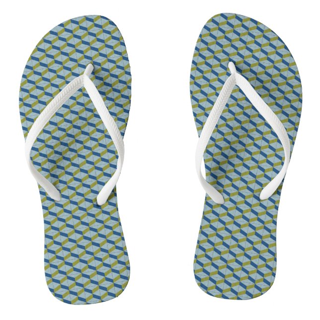 Geometrische portugiesische Fliesen in sanften Far Flip Flops (Fußbett)