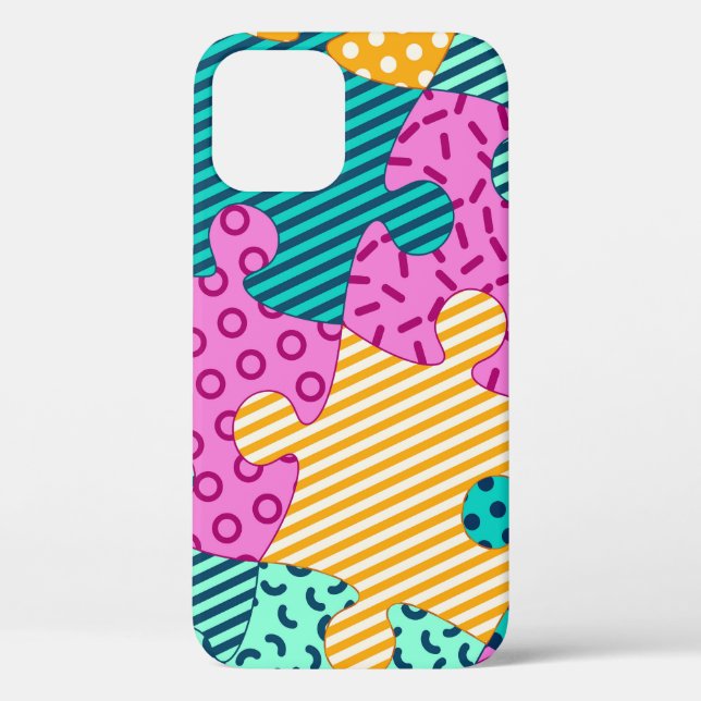 Geometrische Puzzles: Memphis-Banner. Case-Mate iPhone Hülle (Rückseite)