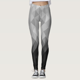 geometrische Quadrat-Muster in Graustufen Leggings