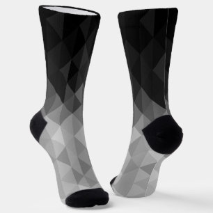 geometrische Quadrat-Muster in Graustufen Socken