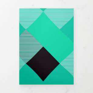 Geometrische Quadratabstraktion 10 Dreifach Gefaltete Urlaubskarte