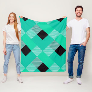 Geometrische Quadratabstraktion 10 Fleecedecke